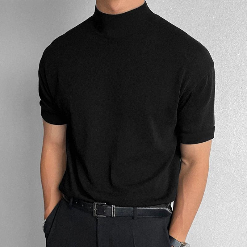 Camiseta Masculina Gola Alta Plus Size - ElevateMan /  A Combinação Perfeita de Estilo e Versatilidade para Homens de Bom Gosto!